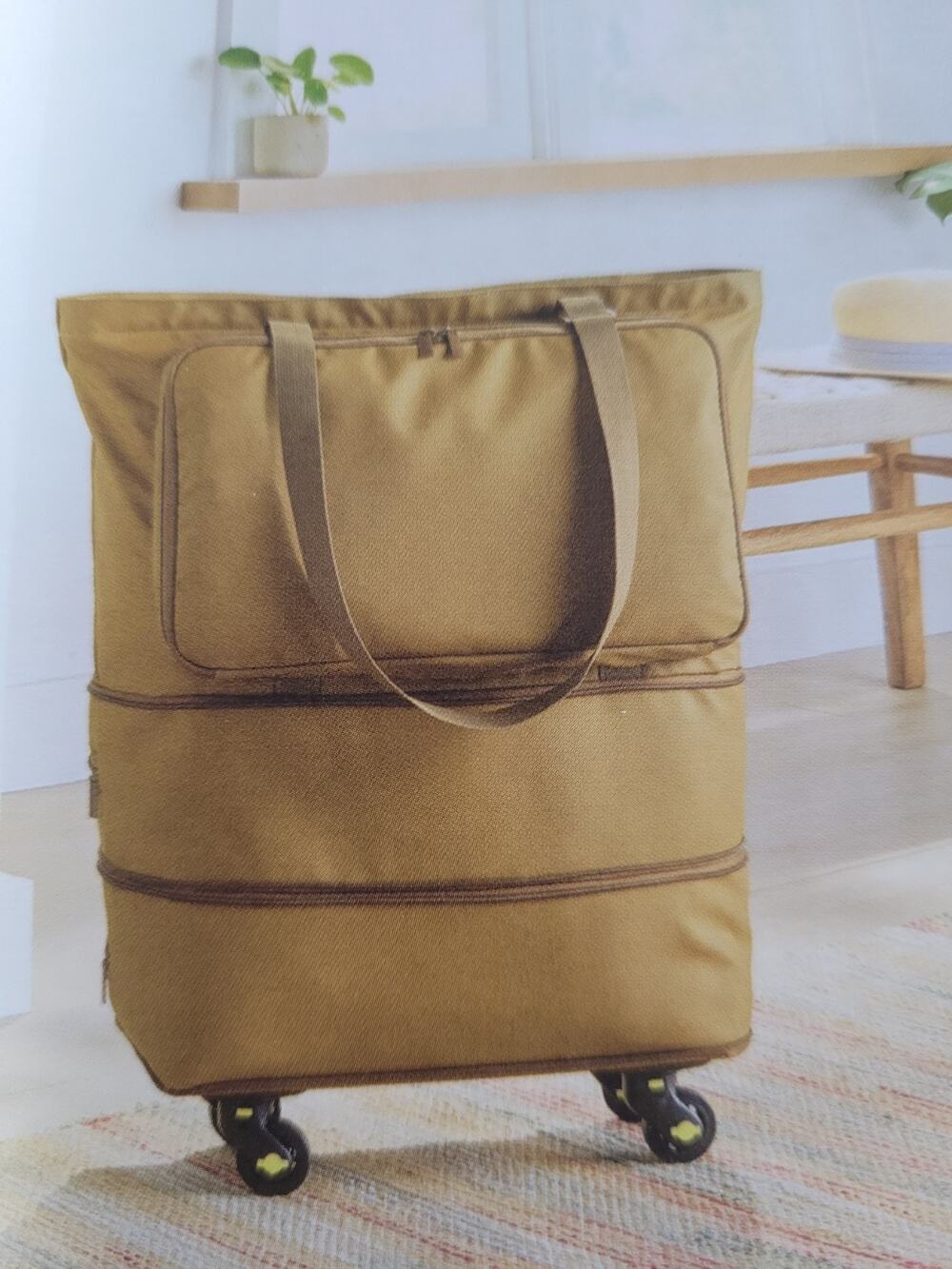 Brightroom Collapsible Rolling Tote 22"H x 16"W x 8"D